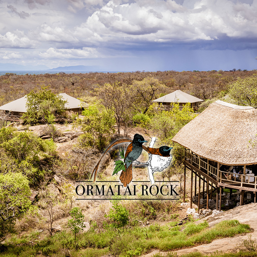 Ormatai Rock: ein permanentes Lager im Tarangire National Park. Nach Westen ausgerichtet und mit Blick auf das Rift Valley und die Seen Ngorongoro, Burunge und Manyara ...